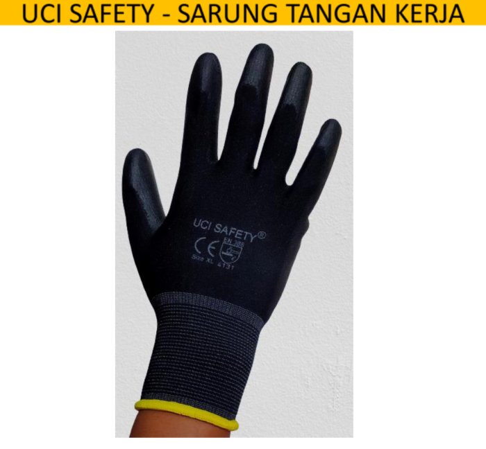 Uci Safety Sarung Tangan Hitam Black Motor Bengkel Otomotif Bagunan