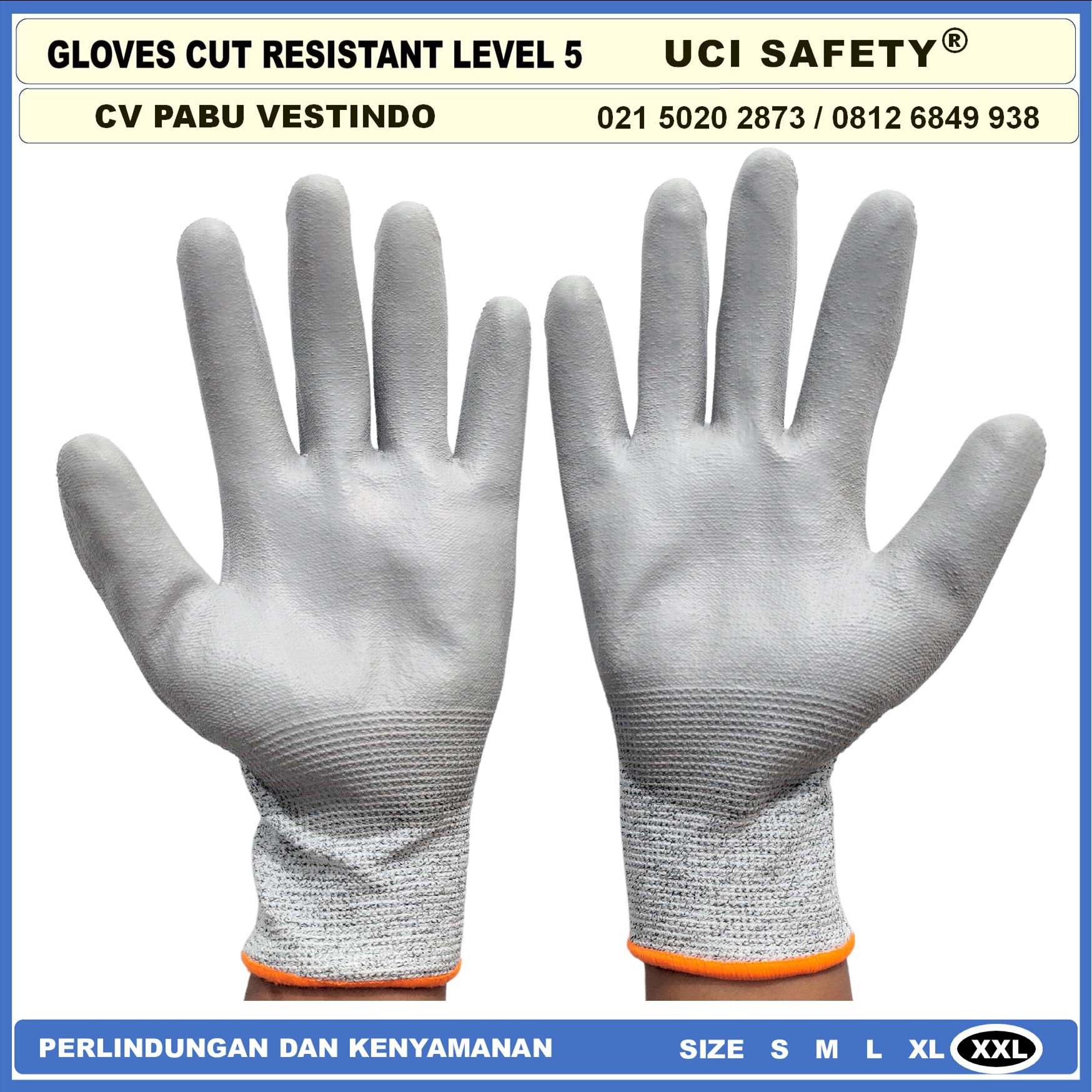 Sarung Tangan Anti Potong Cut Resistant Coating Level Uci Safety