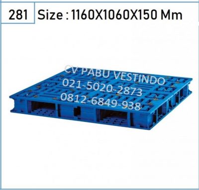 Pallet Plastik P-08 4 Way Entry, Reversible, Forklift - Gambar 2