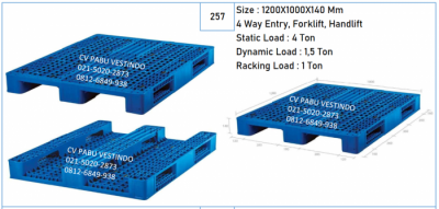 Pallet Plastik NPA-1210 4 Way Entry, Forklift, Handlift