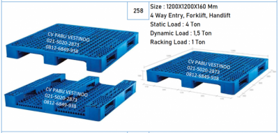 Pallet Plastik NPA-1212 4 Way Entry, Forklift, Handlift