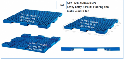 Pallet Plastik NPI-1212S 4 Way Entry, Forklift, Flooring only