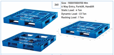 Pallet Plastik NPJ-1111 4 Way Entry, Forklift, Handlift
