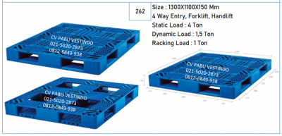 Pallet Plastik NPJ-1311 4 Way Entry, Forklift, Handlift