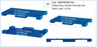 Pallet Plastik NPK-1005S 2 Way Entry, Forklift, Flooring only