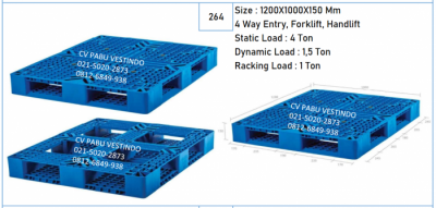 Pallet Plastik NPL-1210 4 Way Entry, Forklift, Handlift
