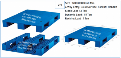 Pallet Plastik NPR-1210 2 Way Entry, Solid Surface, Forklift,