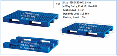 Pallet Plastik NPS-1208 4 Way Entry, Forklift, Handlift