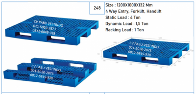 Pallet Plastik NPS-1210 4 Way Entry, Forklift, Handlift