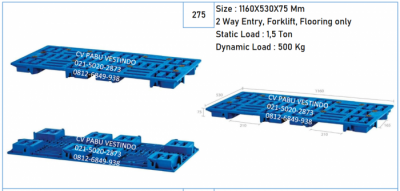 Pallet Plastik P-02 2 Way Entry, Forklift, Flooring only