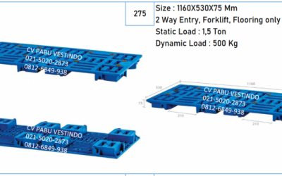 Pallet Plastik 2 Way Entry, Forklift, Flooring only P-02