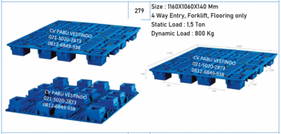 Pallet Plastik 4 Way Entry, Forklift, Flooring only P-04