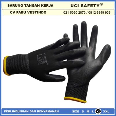 Safety Gloves Montir Motor Uci Safety Anti Slip Security Palmfit Karet Multitask Static Packing Telapak Tangan dilapisi karet Bagunan otomotif Mekanik - Gambar 7