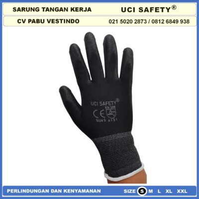 Safety Gloves Mekanik Uci Safety Industri Pabrik Satpam Ukuran S,M, L, XL Kerja Sarung Tangan Statis Elektronik Assembly Pengaman kerja Tukang otomotif Bengkel Hand Gloves - Gambar 7