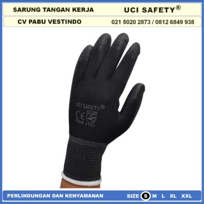 Sarung Tangan Coating Karet Telapak Tangan dilapisi karet Pengaman kerja Sarung Tangan Safety Kerja Bahan Nylon Packing, Kerja, Elektronik PU Static Statis Multi Purpose Polyester Multitask Sarung Tangan Uci Safety - Gambar 7