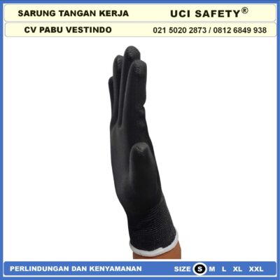 Uci Safety Hand Gloves Sarung Tangan PU Karet Industri Pabrik Kerja - Gambar 7