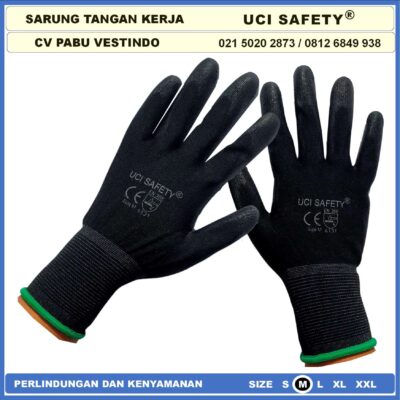 Anti Slip Uci Safety Berkebun Telapak Tangan dilapisi karet - Gambar 3