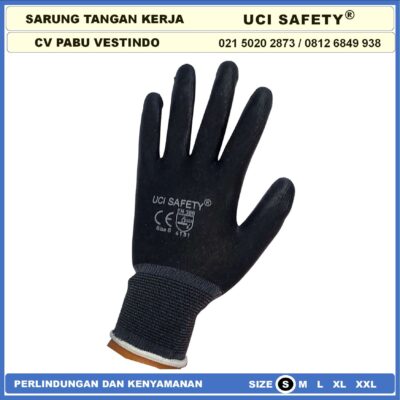 Sarung Tangan Uci Safety Montir Berkebun Bagunan Coating Karet - Gambar 4