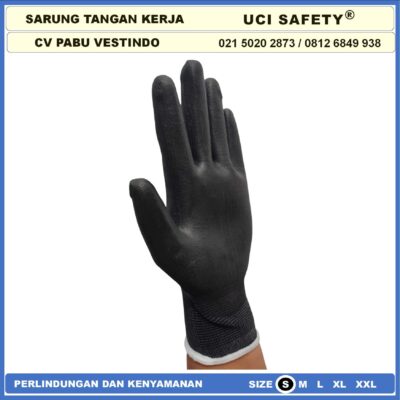 Sarung Tangan Uci Safety Elektronik Assembly Static Multi Purpose Polyurethane Kerja Palmfit Safety Gloves Security Dilapisi Karet Industri Pabrik Hand Gloves Mekanik Montir Berkebun Tukang Bagunan Pengaman kerja - Gambar 3