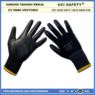 Safety Gloves Mekanik Uci Safety Industri Pabrik Satpam Ukuran S,M, L, XL Kerja Sarung Tangan Statis Elektronik Assembly Pengaman kerja Tukang otomotif Bengkel Hand Gloves - Gambar 6