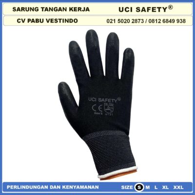 Sarung Tangan Statis Industri Pabrik Motor Dilapisi Karet Coating Karet Static Uci Safety Montir Pengaman kerja - Gambar 8