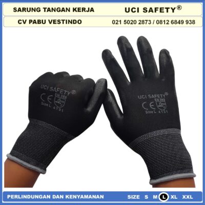 Safety Gloves Bagunan Montir Mekanik Uci Safety Anti Slip Security Palmfit Karet Multitask Static Packing Telapak Tangan dilapisi karet Tukang otomotif - Gambar 3