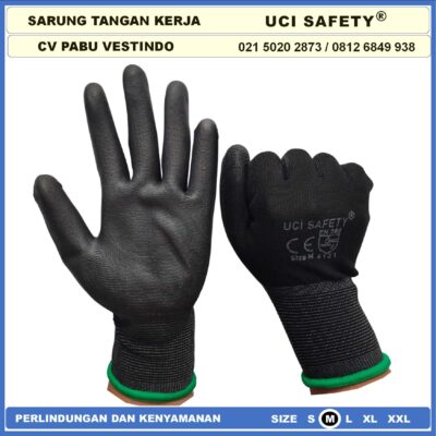 Safety Gloves Mekanik Uci Safety Industri Pabrik Satpam Ukuran S,M, L, XL Kerja Sarung Tangan Statis Elektronik Assembly Pengaman kerja Tukang otomotif Bengkel Hand Gloves - Gambar 3