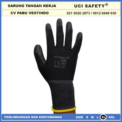 Safety Gloves PU Polyester Sarung Tangan Karet Packing, Kerja, Elektronik Multitask Statis Palm Fit Berkebun Industri Pabrik Proyek Bagunan Tukang Sarung Tangan Safety Kerja Bahan Nylon Motor, Mekanik, Bengkel, Montir, otomotif Palmfit - Gambar 7