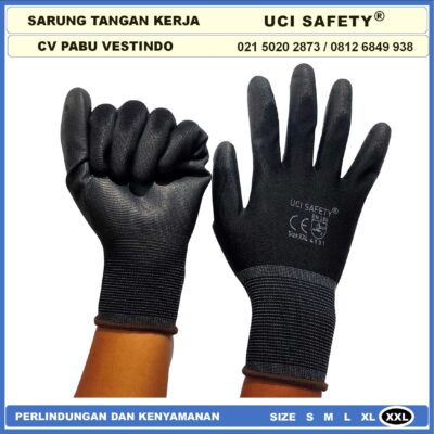 Polyurethane Uci Safety Sarung Tangan Palmfit Proyek Tukang Bagunan - Gambar 3