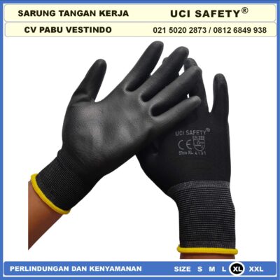 Sarung Tangan Security Polyurethane Packing Uci Safety Berkebun - Gambar 4