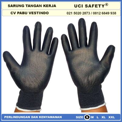 Safety Gloves Bagunan Montir Mekanik Uci Safety Anti Slip Security Palmfit Karet Multitask Static Packing Telapak Tangan dilapisi karet Tukang otomotif - Gambar 2