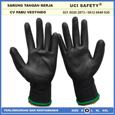 Uci Safety Hand Gloves Sarung Tangan PU Karet Industri Pabrik Kerja - Gambar 8