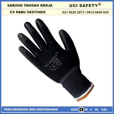 Polyurethane Uci Safety Sarung Tangan Palmfit Proyek Tukang Bagunan - Gambar 7