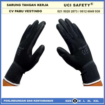 Sarung Tangan Static Multi Purpose Polyurethane Kerja Palmfit Safety Gloves Security Dilapisi Karet Industri Pabrik Uci Safety Motor Bengkel otomotif Bagunan Coating Karet Pengaman kerja Packing - Gambar 5