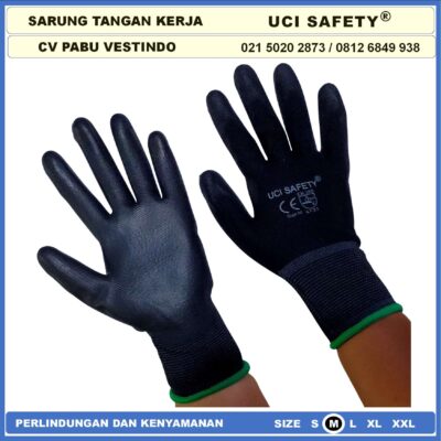 Safety Gloves Montir Motor Uci Safety Anti Slip Security Palmfit Karet Multitask Static Packing Telapak Tangan dilapisi karet Bagunan otomotif Mekanik - Gambar 5