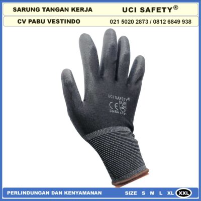 Polyurethane Uci Safety Sarung Tangan Palmfit Proyek Tukang Bagunan - Gambar 6