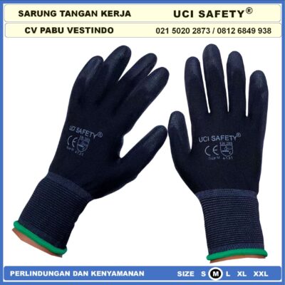 Sarung Tangan Security Polyurethane Packing Uci Safety Berkebun - Gambar 3