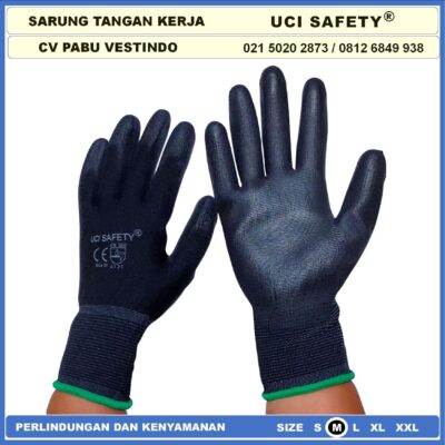 Sarung Tangan Uci Safety Packing PU Static Multi Purpose Coating Karet - Gambar 8