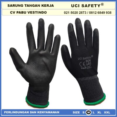 Anti Slip Uci Safety Berkebun Telapak Tangan dilapisi karet - Gambar 4