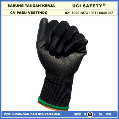 Uci Safety Hitam Sarung tangan Palmfit Size M - Gambar 5