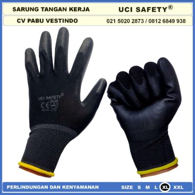 Sarung Tangan Sarung Tangan Safety Kerja Bahan Nylon Packing, Kerja, Elektronik PU Static Statis Multi Purpose Polyester Multitask Sarung Tangan Polyurethane Karet Kerja Uci Safety - Gambar 3