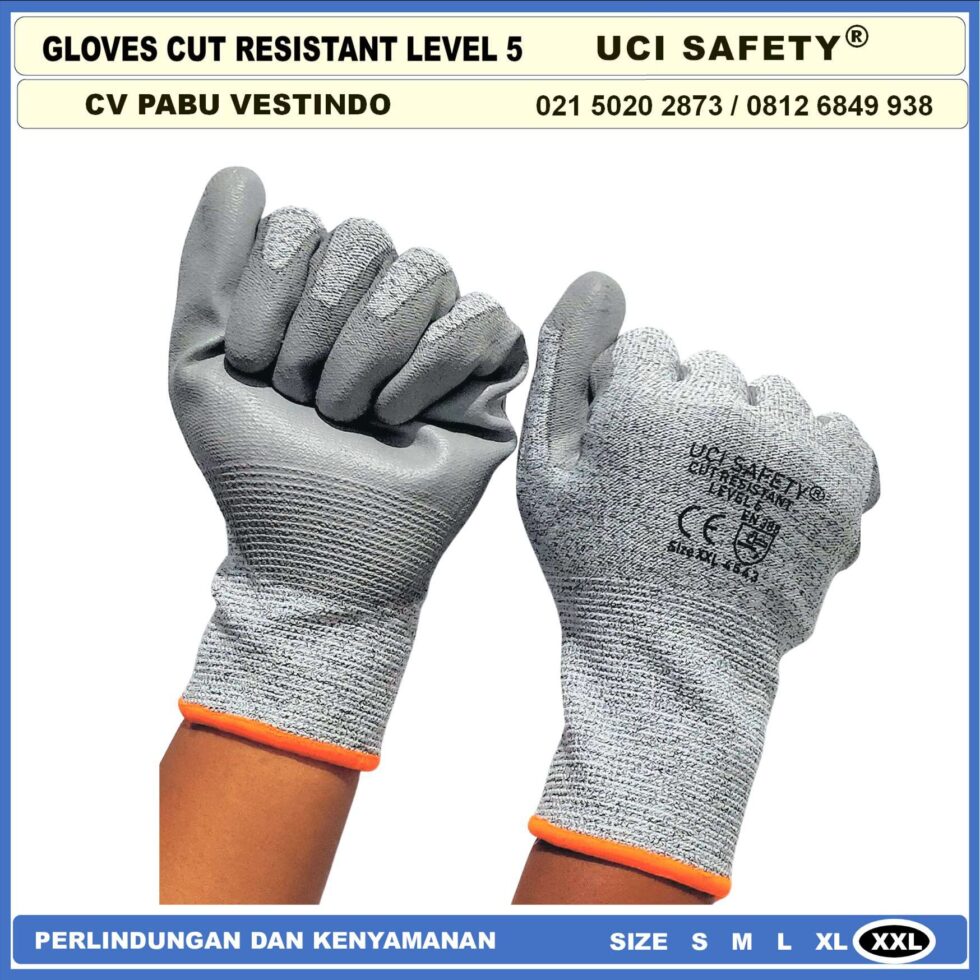 Warna Abu Abu Pengaman Kerja Sarung Tangan Safety Kerja Safety Gloves ...