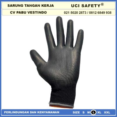 Sarung Tangan Safety Gloves Security Dilapisi Karet Industri Pabrik Uci Safety Motor Bengkel otomotif Bagunan Coating Karet Pengaman kerja Packing PU Statis Multitask Karet Palm Fit - Gambar 7