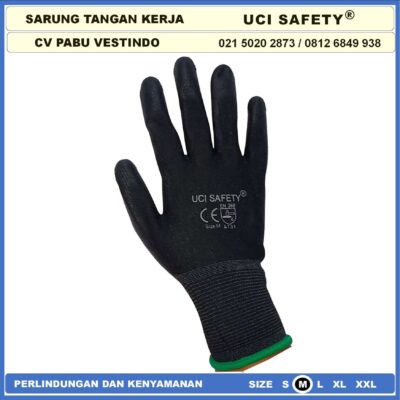 Safety Gloves Anti Slip Security Ukuran S,M, L, XL Kerja Sarung Tangan Statis Elektronik Assembly Pengaman kerja Tukang otomotif Mekanik Uci Safety Industri Pabrik Satpam - Gambar 4