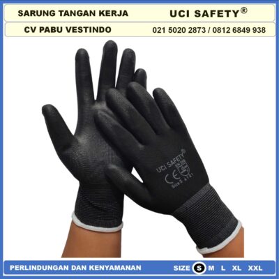 Safety Gloves Palmfit Karet Sarung Tangan Statis Elektronik Assembly Pengaman kerja Tukang otomotif Mekanik Uci Safety Anti Slip Security Ukuran S,M, L, XL Kerja - Gambar 7