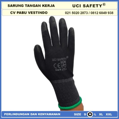 Safety Gloves Bagunan Montir Mekanik Uci Safety Anti Slip Security Palmfit Karet Multitask Static Packing Telapak Tangan dilapisi karet Tukang otomotif - Gambar 9