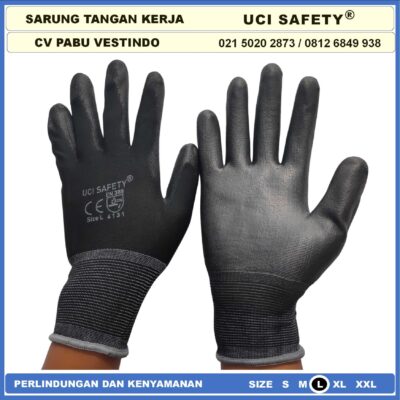 Safety Gloves Anti Slip Security Ukuran S,M, L, XL Kerja Sarung Tangan Statis Elektronik Assembly Pengaman kerja Tukang otomotif Mekanik Uci Safety Industri Pabrik Satpam - Gambar 5