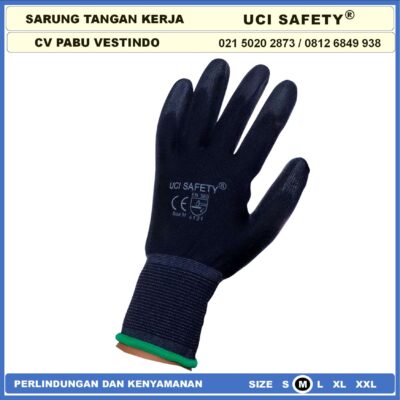 Safety Gloves Anti Slip Security Ukuran S,M, L, XL Kerja Sarung Tangan Statis Elektronik Assembly Pengaman kerja Tukang otomotif Mekanik Uci Safety Industri Pabrik Satpam - Gambar 2