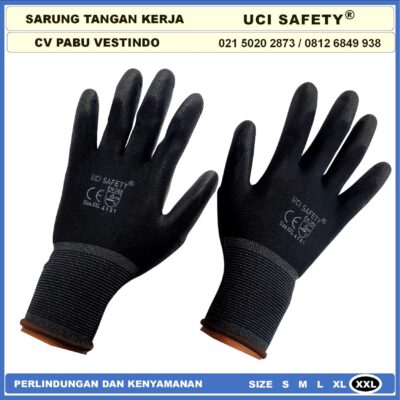 Safety Gloves Mekanik Uci Safety Industri Pabrik Satpam Ukuran S,M, L, XL Kerja Sarung Tangan Statis Elektronik Assembly Pengaman kerja Tukang otomotif Bengkel Hand Gloves - Gambar 2