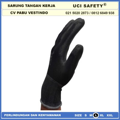 Palm fit work safety gloves Black - Gambar 2